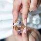 Anillo de compromiso solitario de tanzanita natural con vástago de derivación