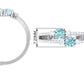 Natural Aquamarine Diamond 2 Stone Promise Ring with Split Shank