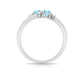 Natural Aquamarine Diamond 2 Stone Promise Ring with Split Shank