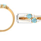 Natural Aquamarine Diamond 2 Stone Promise Ring with Split Shank