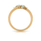 Natural Aquamarine Diamond 2 Stone Promise Ring with Split Shank