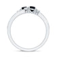Genuine Black Onyx Two Stone Promise Ring with Diamond