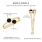 Genuine Black Onyx Two Stone Promise Ring with Diamond