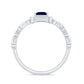Natural Princess Cut Blue Sapphire Diamond Promise Ring with Infinity Heart Shank