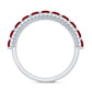 Natural Ruby Diamond Half Eternity Anniversary Band Ring for Women