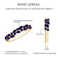 Natural Blue Sapphire Half Eternity Anniversary Ring for Women