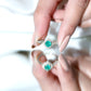 Natural Emerald and Diamond Vintage Inspired Engagement Ring For Her