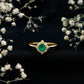 Natural Emerald and Diamond Vintage Inspired Engagement Ring For Her