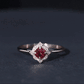 Certified Lab Created Ruby and Diamond Vintage Looking Engagement Ring