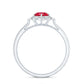 Certified Lab Created Ruby and Diamond Vintage Looking Engagement Ring