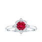 Certified Lab Created Ruby and Diamond Vintage Looking Engagement Ring