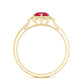 Certified Lab Created Ruby and Diamond Vintage Looking Engagement Ring