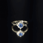 Vintage Style 0.9 Carat Blue Sapphire Engagement Ring with Diamond Halo