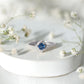Vintage Style 0.9 Carat Blue Sapphire Engagement Ring with Diamond Halo