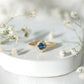 Vintage Style 0.9 Carat Blue Sapphire Engagement Ring with Diamond Halo