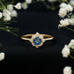 Vintage Style 0.9 Carat Blue Sapphire Engagement Ring with Diamond Halo