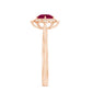 Vintage Style 0.6 Carat Ruby Engagement Ring with Diamond Halo