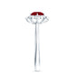 Vintage Style 0.6 Carat Ruby Engagement Ring with Diamond Halo