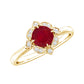 Vintage Style 0.6 Carat Ruby Engagement Ring with Diamond Halo