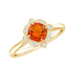 Anillo de compromiso vintage de ópalo de fuego y diamantes de 0,4 quilates