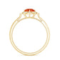 Anillo de compromiso vintage de ópalo de fuego y diamantes de 0,4 quilates