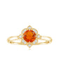 Anillo de compromiso vintage de ópalo de fuego y diamantes de 0,4 quilates