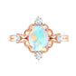 Designer Ethiopian Opal and Diamond  Engagement Ring