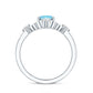 Art Deco Style 1 Carat Oval Shape Aquamarine and Diamond Cocktail Ring