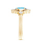 Art Deco Style 1 Carat Oval Shape Aquamarine and Diamond Cocktail Ring
