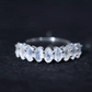 Anillo de Boda de Media Alianza de Piedra Lunar de Talla Ovalada