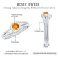 Genuine Citrine Engagement Ring with Diamond Wedding Band