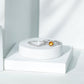 Genuine Citrine Engagement Ring with Diamond Wedding Band