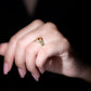 Genuine Citrine Engagement Ring with Diamond Wedding Band