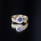 Genuine Tanzanite Engagement Ring with Diamond Enhancer