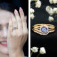 Genuine Tanzanite Engagement Ring with Diamond Enhancer