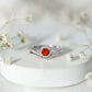 Certified Fire Opal Engagement Ring with Diamond Enhancer