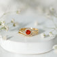 Certified Fire Opal Engagement Ring with Diamond Enhancer