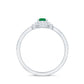 Round Emerald and Diamond Double Halo Engagement Ring