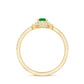 Round Emerald and Diamond Double Halo Engagement Ring