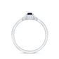 0.4 Carat Classic Blue Sapphire Double Halo Engagement Ring with Diamond