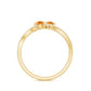 Natural Citrine Toi Et Moi Engagement Ring with Diamond