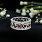 Art Deco Garnet Diamond Thick Wedding Band with Certificate