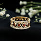 Art Deco Garnet Diamond Thick Wedding Band with Certificate