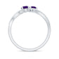 Real Amethyst Toi Et Moi Engagement Ring with Diamond