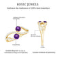 Real Amethyst Toi Et Moi Engagement Ring with Diamond