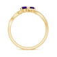 Real Amethyst Toi Et Moi Engagement Ring with Diamond