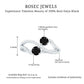 Natural Black Onyx 2 Stone Promise Ring with Diamond