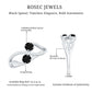 Natural Black Spinel 2 Promise Ring with Diamond