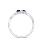 Natural Black Spinel 2 Promise Ring with Diamond