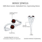 Natural Garnet 2 Stone Engagement Ring with Diamond